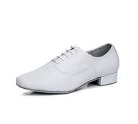 MGM-Joymod Men's Classic Lace-up Salsa Tango Samba Jazz Rumba Ballroom Latin Modern Dance Shoes (White 2.5cm) 11 M UK