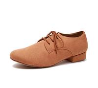 MGM-Joymod Men's Classic Lace-up Tango Social Salsa Chacha Jazz Rumba Samba Ballroom Latin Modern Dance Shoes (Style1 Brown) 10.5 M UK