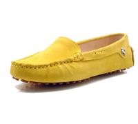 MGM-Joymod Women's Fashion Comfortable Yellow Suede Moccasins Driving Walking Loafers Flats Slide Boat Shoes 6.5 M UK