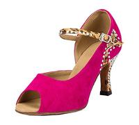 MGM-Joymod Women's Single Strap Suede Ballroom Latin Modern Dance Shoes 2 M UK