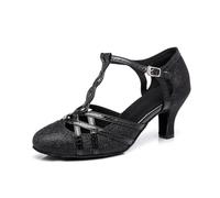 MGM-Joymod Womens T-Starp Synthetic Evening Wedding Tango Ballroom Modern Latin Dance Shoes (Black 6cm) 8 M UK