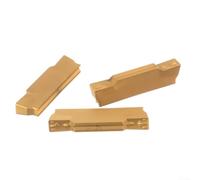 MGMN300-M Golden Carbide Inserts 10 Pack for Lathe Turning and Grooving Tools, Indexable Insert for Steel, Aluminum, Copper, Wood, Plastic