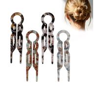 mgmooa 4Pcs Lialys Prestige French Hair Pins for Women, Elegant Geometric Hair Accessories, Hair Clips for Wedding Prom Valentines, Romantic Decorative Hairpins for All Hair Types Including Thick Hair