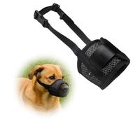 mgmooa Dog Muzzle for Large Dogs, Adjustable Air Mesh Breathable Muzzle Anti-Biting Chewing Barking, Soft Nylon Loop Design Drinkable for Large Dogs (Black, L)
