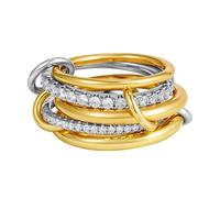 mgmooa Gold Stackable Rings for Women, 18K Gold Plated and Silver Cubic Zirconia Rings, Non-Tarnish Mixed Metal Silver Gold Love Ring Set for Stacking, Perfect for Gift and Decoration