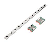 MGN12 300mm Linear Guide Rail with 2 MGN12B Slide Blocks, Accurate 4 Point Design, Lubrication System, Lightweight for Small Equipment