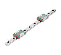 MGN12 Miniature Linear Rail Guide Rail, 250mm Length 12mm Width Linear Motion Rail, High Precision 4 - Point Contact Design with 2pcs MGN12B Slide Blocks, for Automatic Equipment a