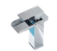 MGNSJGYXN Basin Mixer Taps Black Waterfall Washbasin Faucet Washbasin Bathroom Toilet Basin Table Basin Faucet Hot and Cold Home, Silver Short