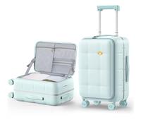 MGOB 24 Inch Front Opening Carry On Luggage, PC Hard Shell Suitcase, Green | 85L Lightweight Aluminium Frame Suitcase, TSA Approved Lock, 4 Dual Spinner Wheels, Telescopic Aluminum Handle