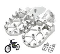 Mgonwl 1 Pair Dirt Bike Pegs, Sturdy Aluminum Alloy Motorcycle Foot Pegs Dirt Bike CNC Footpegs Foot Pedals Rests, Silver
