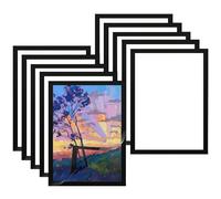 Mgood 10 PCS A4 Magnetic Photo Frames, Self-Adhesive Display Poster Frame, Waterproof Magnetic Picture Frame for License, Paintings, Photos, Notices, Certificate, Black
