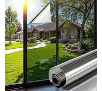 Mgood One Way Window Film Privacy Reflective Window Film Sun Blocker Heat Control Anti-Glare Static Cling Mirror Glass Films for Home Office (Silver Silver, 44 x 200 cm)