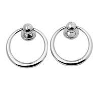 Mgoodoo 10Pcs Ring Knobs for Kitchen Cabinet Cupboard Drawer Handle Pull Knob Furniture Hardware Bright Chrome Modern Farmhouse Nordic Simple Style