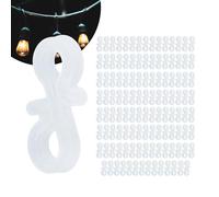 Mgoodoo 120Pcs Gutter Hooks for Lights,Plastic S Gutter Clips for Christmas Lights,Reusable Clips Hanger for Xmas Party, Outdoor Festival & Seasonal Fairy Lights, String/Rope Lights Decorations,White