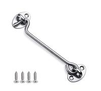 Mgoodoo 200mm Eye Latch Gate Hook，Window Brace Gate Door Catch with Screws，Cabin Hook Door Latch Lock for Window Garage Garden Door Heavy Duty Gate Sliding Door-1PC 8Inch