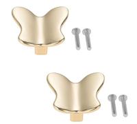 Mgoodoo 2Pcs Gold Kitchen Cupboard Handles,Traditional Hardware Butterfly | Antique Style Furniture Knob for Bedroom Dresser&Wardrobe,Cabinet,Easy Install Furniture Hardware,Farmhouse