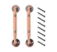 Mgoodoo 2Pcs Kitchen Door Handles 128mm Vintage Cabinet Handles Antique Pull Handles for Cupboard Cabinet Dresser Drawer Wardrobe Furniture Door Knobs - Vintage Red Copper