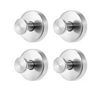 Mgoodoo 4 Pcs Suction Cup Hooks for Shower,304 Stainless Steel No-Drill Hooks for Bathroom,Removable Towel Hook are Suitable for Bathroom Walls, Kitchens, Glass, Mirrors,Ceramic Tiles(Silver)