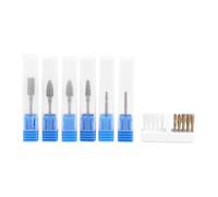 Mgoodoo 6PCS Nail Drill Bits, 3/32'' Efile Nail Drill Bits, Professional Tungsten Steel Electric Nail File Bits, Cuticle Drill Bits for Acrylic and Gel Nails With Cleaning Brush