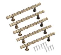 Mgoodoo Pull Handles for Drawer Cabinet Handle Furniture Pull Knob Retro Bamboo Zinc Alloy Antique Brass Decorative 96mm