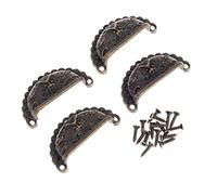 Mgoodoo Shell Cup Semicircle Drawer Knobs Handles Brass Color 4 Packs Zinc Alloy 46mm x 23mm Vintage Drawer Handle Antique Drawer Handles