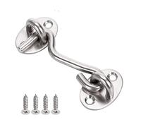 Mgoodoo Upgraded Stainless Steel Cabin Hook with Screws,75mm Eye Latch Gate Hook,Wooden Gates Lock Hook Lock for Window Garage Garden Door-1PC 3 Inch