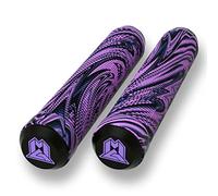 MGP Stunt Scooter Handlebar Grips - Latex Free 180mm Swirls TPR Grind Grips Stunt Scooters and BMX Bikes (Purple/Black)