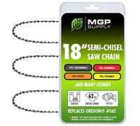 MGP SUPPLY (3-Pack) 18 Inch Chainsaw Chain 3/8" LP Pitch, 050" Gauge, 62 Drive Link - Fits Husqvarna, Echo, Jonsered, Poulan, Oregon Chainsaws - Semi Chisel, Low Kickback Chain Saw Chain