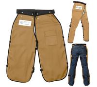 MGP SUPPLY Chainsaw Chaps For Men - Chain Saw Chaps For Men, Apron Style W/Pocket & Adjustable Belt, Safety Equipment (37in - Overall Length, Brown)
