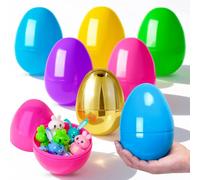 MGparty 6 Pcs 6" Fillable Easter Eggs, Plastic Empty Large Easter Eggs with Golden Egg for Easter Basket Stuffers, Party Favors, Egg Hunt Supplies and Easter Decorations