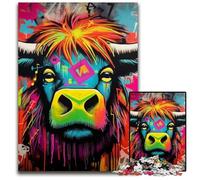 Mgraffiti Painting Yak Jigsaw Puzzles for Adults 1000 Piece cardboard Puzzles Challenging Brain Teaser for Teenagers, Family Fun Interactive Game 26X38CM/10.23x14.96inch