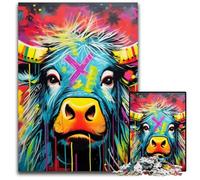 Mgraffiti Painting Yak Jigsaw Puzzles for Adults 1000 Piece Jigsaw Puzzles for Adults for Family And Friends, Suitable for Ages 14+ 26X38CM/10.23x14.96inch