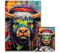 Mgraffiti Painting Yak Puzzles 1000 Pieces for Adults Jigsaw Puzzles for Adults Perfect for Family Gatherings, Birthdays, Holidays 50x75CM/19.68x29.52inch