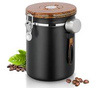 Mgrety 2.8L Airtight Coffee Canister, 35oz Coffee Bean Storage with Date Tracker & Scoop, CO2 Valve, Stainless Steel Container Jar, Holds 1kg Beans, Food Storage Container for Grounds, Tea, Sugar