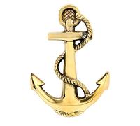 MGS Solid Brass Fouled Anchor 1-Piece Doorknocker (5.75"H x 4"W, Polished Finish)