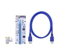 MGTCAR 100PCS LED VER008S PCI-E Riser Card PCIE 1X to 16X Extender 60CM 100CM USB 3.0 Cable 4Pin 6Pin SATA Power for GPU Miner(1M)