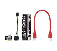 MGTCAR 60PCS VER009S Plus PCI-E Riser Card PCIE 1X to 16X Extender 1M 0.6M 0.3M USB 3.0 Cable SATA to 6Pin to SATA Power Cord(0.3M)
