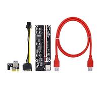 MGTCAR 60PCS VER009S Plus PCI-E Riser Card PCIE 1X to 16X Extender 1M 0.6M 0.3M USB 3.0 Cable SATA to 6Pin to SATA Power Cord(1M)