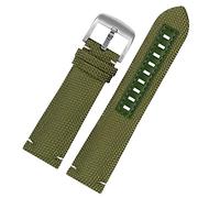 MGTCAR Canvas real leather watch strap for Mido m026.629/430 Ocean Star m042.430 navigator helmsman breathable nylon watchband 22m belt(Coal Black)