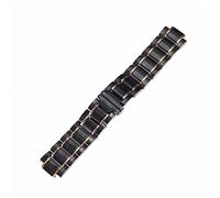 MGTCAR Ceramic Watchband For GUESS Watch Strap Light Plus Stainless Steel Bracelet 23 * 14mm Watchbands(Black rose gold)
