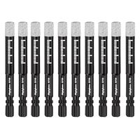 Mgtgbao 10pc 5/16” Dry Diamond Drill Bits Set，10PCS 8mm Hex Shank Core Drill Bit Brazed with Cooling Wax for Porcelain Tile Ceramic Concrete Granite Marble Hard Materials (not for Wood).