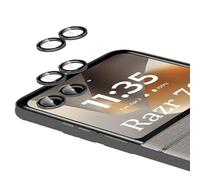 MGUEIAO 2 Stück Camera Lens Protector Compatible with Motorola Razr 70, Tempered Glass with Metal Ring, Anti-Scratch, Camera Protector - Black