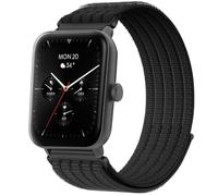 MGUEIAO 22mm Nylon Strap Compatible with Hama Smartwatch 6010, Lightweight Elastic Braided Band, Breathable Sport Replacement Wristband, Adjustable - Black