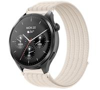 MGUEIAO 22mm Nylon Strap Compatible with Hama Smartwatch 9000, Lightweight Elastic Braided Band, Breathable Sport Replacement Wristband, Adjustable - Off white