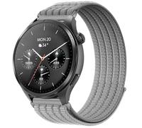 MGUEIAO 22mm Nylon Strap Compatible with Hama Smartwatch 9000, Lightweight Elastic Braided Band, Breathable Sport Replacement Wristband, Adjustable - Gray