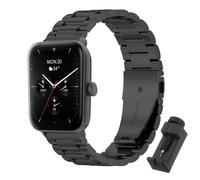 MGUEIAO Metal Strap Compatible with Hama Smartwatch 6010, Adjustable Replacement Watch Band - Black