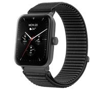 MGUEIAO Nylon Strap Compatible with Hama Smartwatch 6010, Lightweight Elastic Braided Breathable Sport Adjustable Replacement Watch Band - Black
