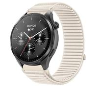 MGUEIAO Nylon Strap Compatible with Hama Smartwatch 9000, Lightweight Elastic Braided Breathable Sport Adjustable Replacement Watch Band - White