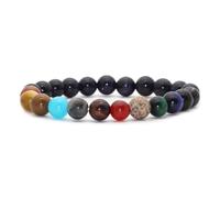 Mgutillart Fashion Eight Planets Blue Sandstone Bracelet Natural Stone Beads Stretch Elastic Bracelet, no-metal-type, no gemstone