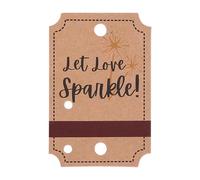MGWOTH 100PCS Kraft Wedding Sparkler Tags, inchLet Love Sparkle inch Rustic Sparkler Sleeves with Match Striker Strips for Weddings Send-Off, Anniversary, Parties, Graduation, Birthday,Brown,3x2 inch